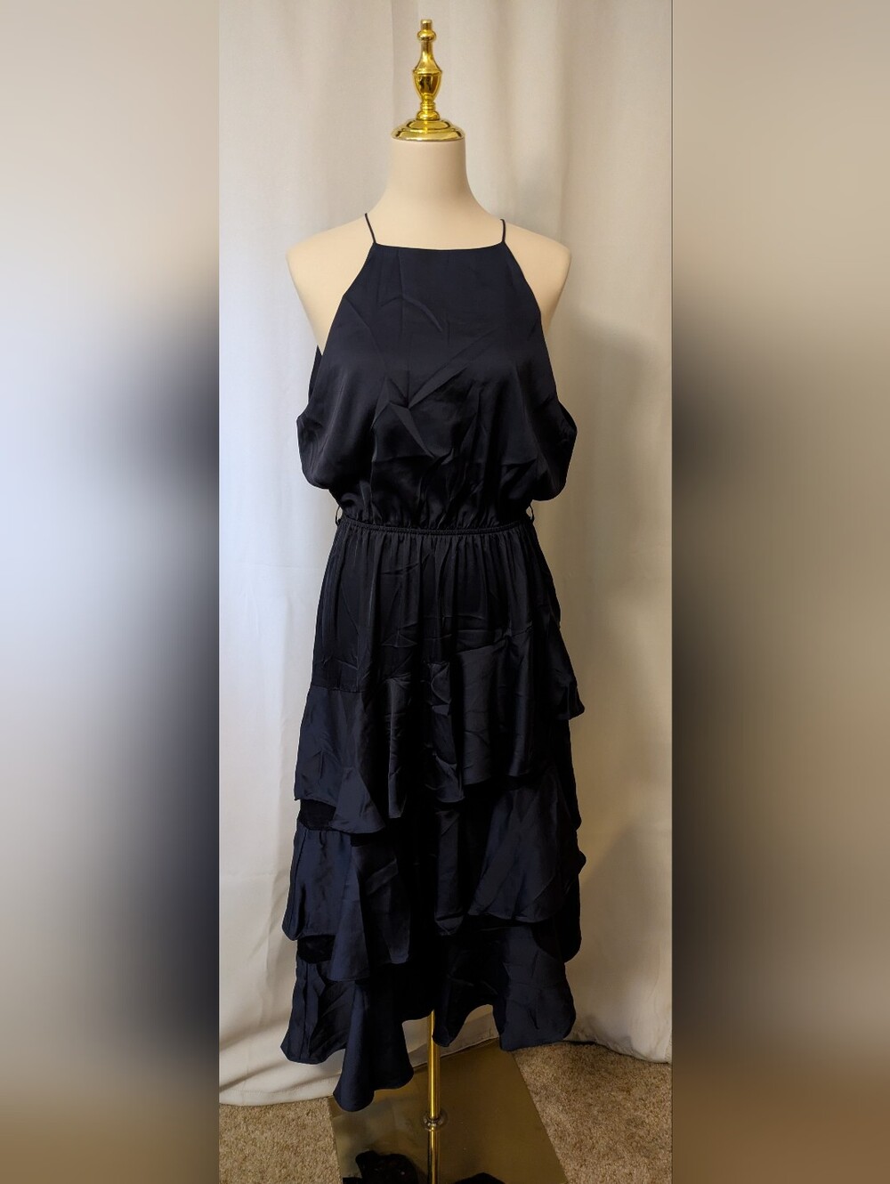 Petal & Pup Navy Tiered Halter Dress - Women